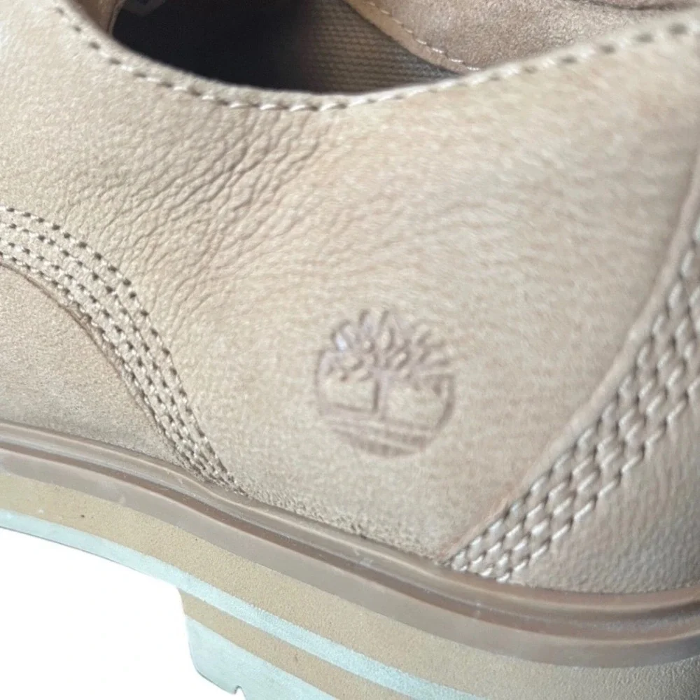Timberland Women's Leather Lug Sole Platform Oxford Derby Shoes Sz 6 Tan